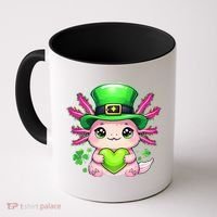 St Patricks Day Axolotl Cute Saint Pattys Kawaii Irish Coffee Mug thumb 0