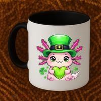 St Patricks Day Axolotl Cute Saint Pattys Kawaii Irish Coffee Mug thumb 2