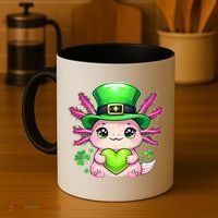 St Patricks Day Axolotl Cute Saint Pattys Kawaii Irish Coffee Mug thumb 4