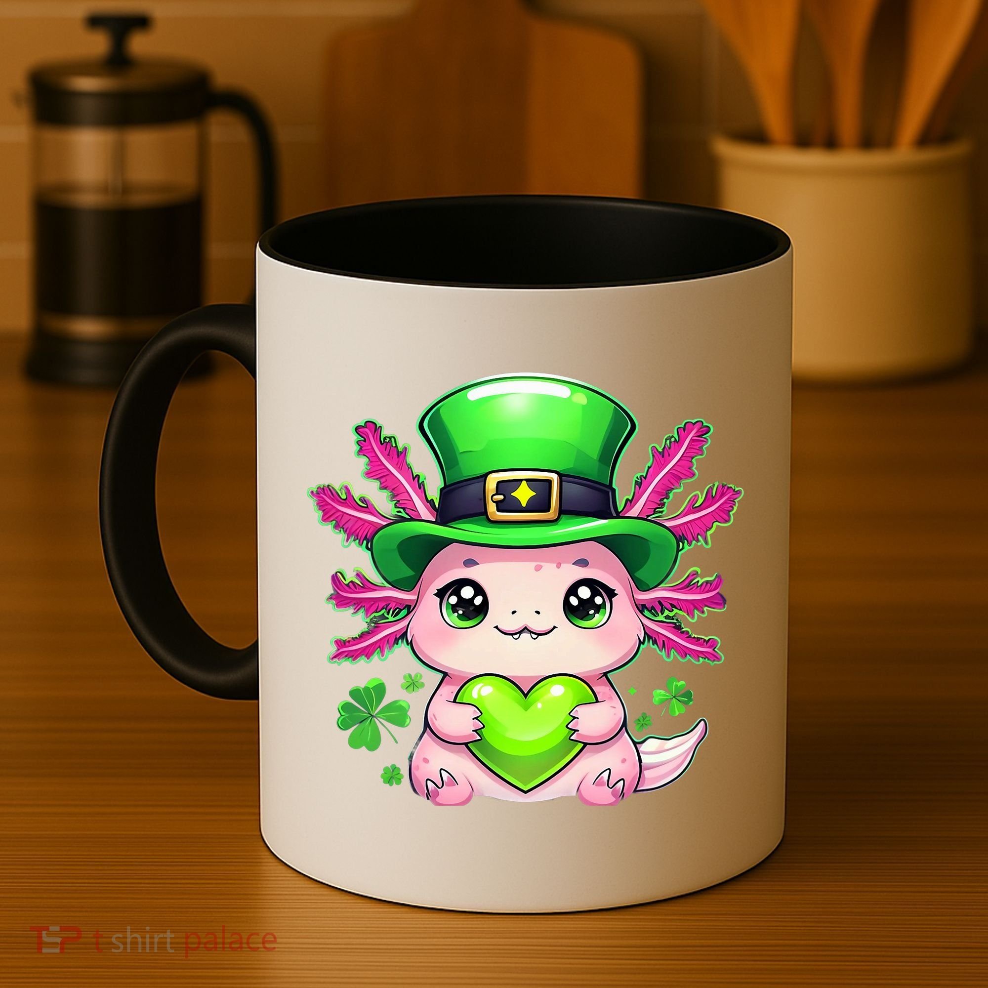 St Patricks Day Axolotl Cute Saint Pattys Kawaii Irish Coffee Mug