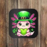 St Patricks Day Axolotl Cute Saint Pattys Kawaii Irish Coaster thumb 0