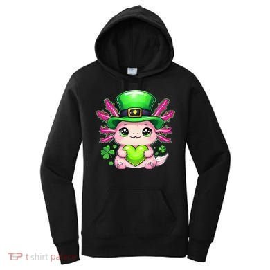St Patricks Day Axolotl Cute Saint Pattys Kawaii Irish Women's Hoodie