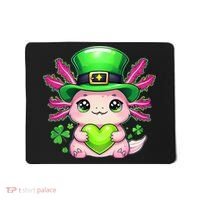 St Patricks Day Axolotl Cute Saint Pattys Kawaii Irish Mousepad thumb 0