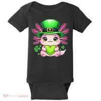 St Patricks Day Axolotl Cute Saint Pattys Kawaii Irish Baby Bodysuit thumb 0