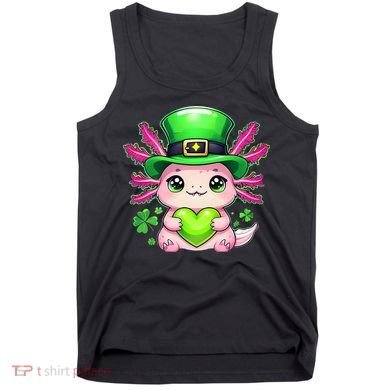 St Patricks Day Axolotl Cute Saint Pattys Kawaii Irish Tank Top