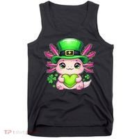 St Patricks Day Axolotl Cute Saint Pattys Kawaii Irish Tank Top thumb 0