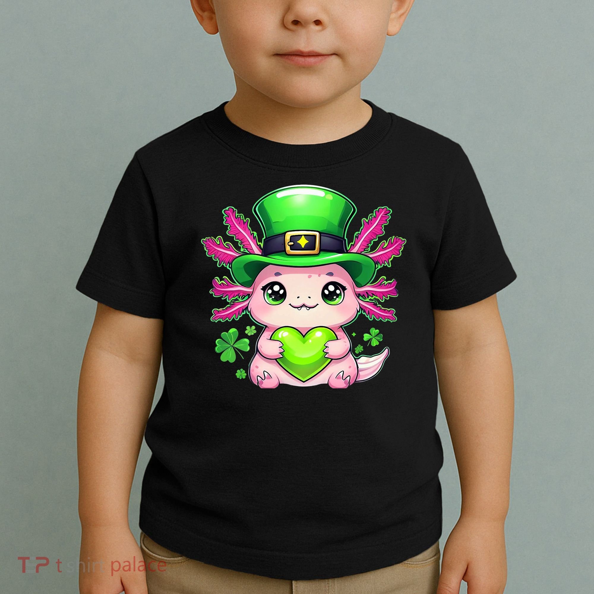 St Patricks Day Axolotl Cute Saint Pattys Kawaii Irish Toddler T-Shirt