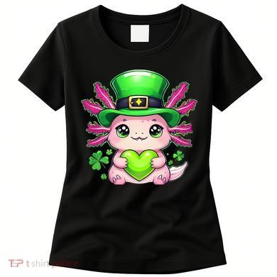 St Patricks Day Axolotl Cute Saint Pattys Kawaii Irish Women's T-Shirt