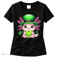 St Patricks Day Axolotl Cute Saint Pattys Kawaii Irish Women's T-Shirt thumb 0