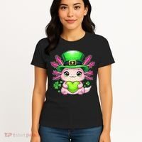 St Patricks Day Axolotl Cute Saint Pattys Kawaii Irish Women's T-Shirt thumb 4