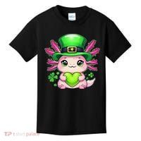 St Patricks Day Axolotl Cute Saint Pattys Kawaii Irish Kids T-Shirt thumb 0