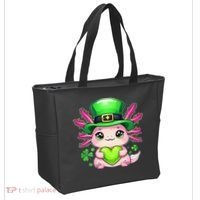 St Patricks Day Axolotl Cute Saint Pattys Kawaii Irish Tote Bag thumb 2
