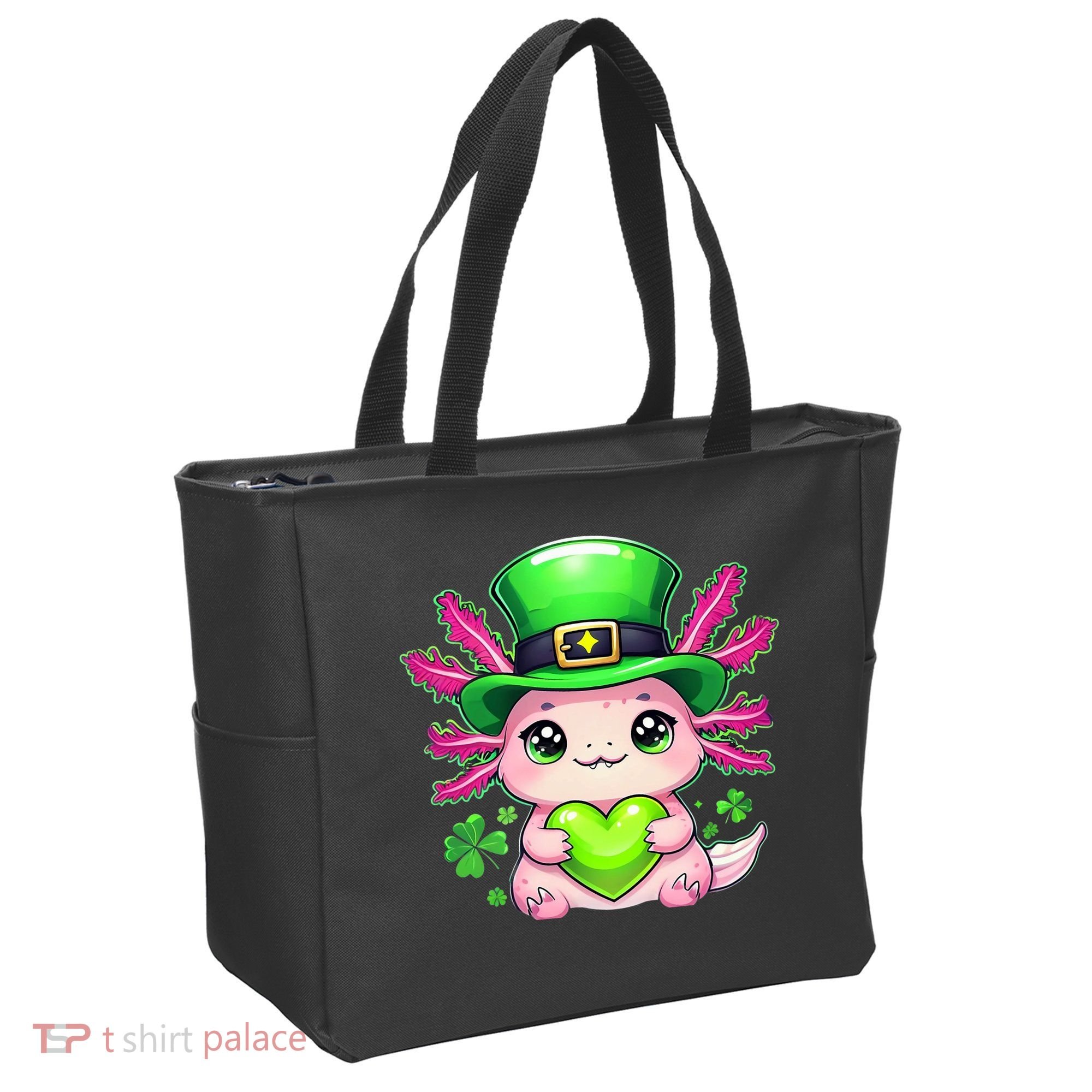 St Patricks Day Axolotl Cute Saint Pattys Kawaii Irish Tote Bag