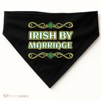 St. Patrick's Day Irish By Marriage Shamrock USA-Made Doggie Bandana