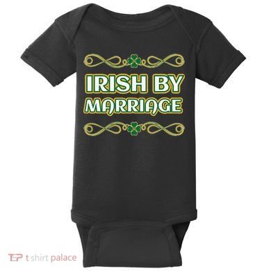 St. Patrick's Day Irish By Marriage Shamrock Baby Bodysuit