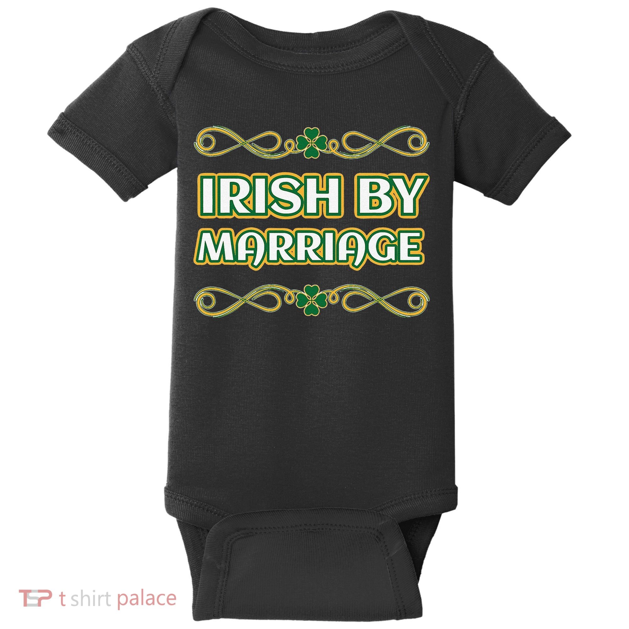 St. Patrick's Day Irish By Marriage Shamrock Baby Bodysuit