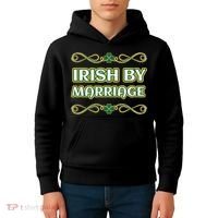 St. Patrick's Day Irish By Marriage Shamrock Kids Hoodie thumb 4