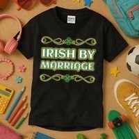 St. Patrick's Day Irish By Marriage Shamrock Kids T-Shirt thumb 3