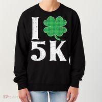 St Patricks Day Running Buffalo Plaid I Shamrock Love 5K Women's Sweatshirt thumb 0