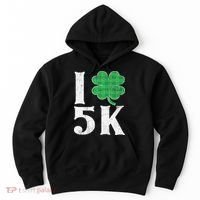 St Patricks Day Running Buffalo Plaid I Shamrock Love 5K Hoodie thumb 0