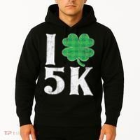 St Patricks Day Running Buffalo Plaid I Shamrock Love 5K Hoodie thumb 2