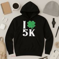 St Patricks Day Running Buffalo Plaid I Shamrock Love 5K Hoodie thumb 3