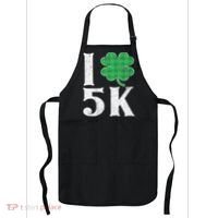 St Patricks Day Running Buffalo Plaid I Shamrock Love 5K Apron thumb 0