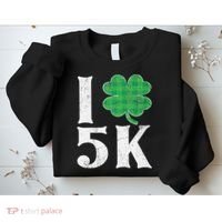 St Patricks Day Running Buffalo Plaid I Shamrock Love 5K Sweatshirt thumb 2