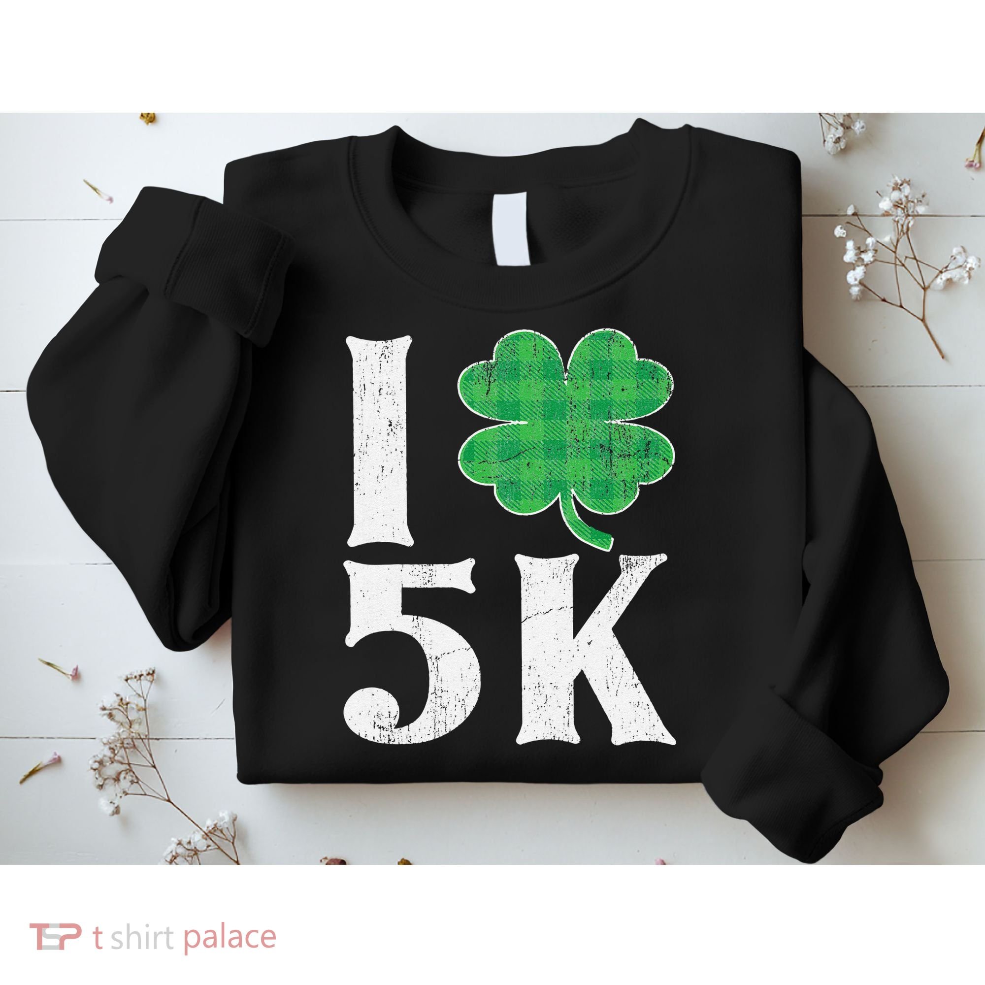 St Patricks Day Running Buffalo Plaid I Shamrock Love 5K Sweatshirt