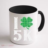 St Patricks Day Running Buffalo Plaid I Shamrock Love 5K Coffee Mug thumb 1