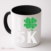 St Patricks Day Running Buffalo Plaid I Shamrock Love 5K Coffee Mug thumb 0