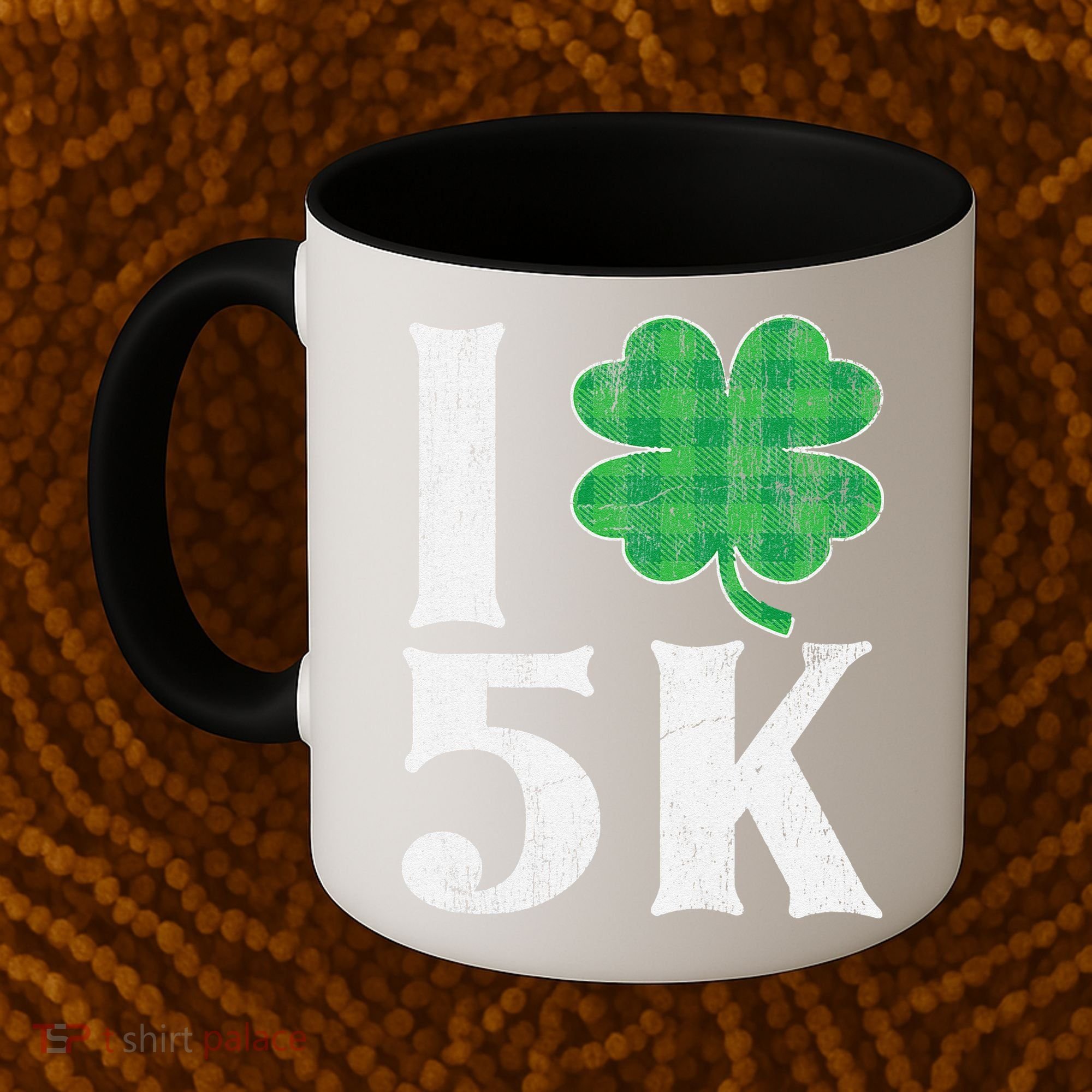 St Patricks Day Running Buffalo Plaid I Shamrock Love 5K Coffee Mug