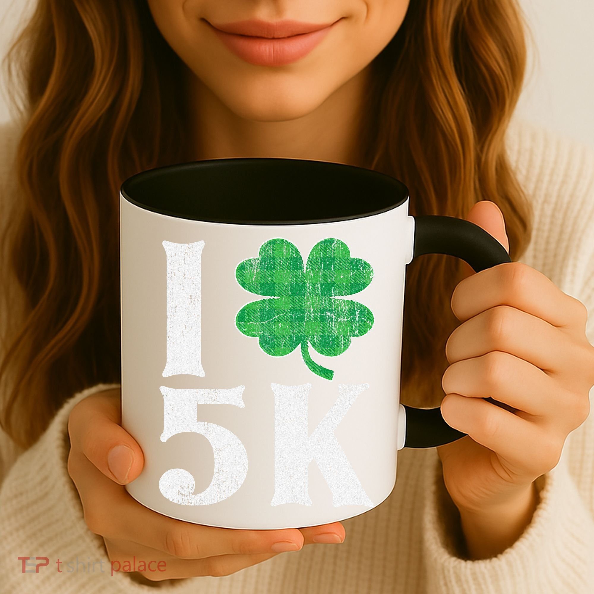 St Patricks Day Running Buffalo Plaid I Shamrock Love 5K Coffee Mug
