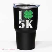 St Patricks Day Running Buffalo Plaid I Shamrock Love 5K Tumbler thumb 0