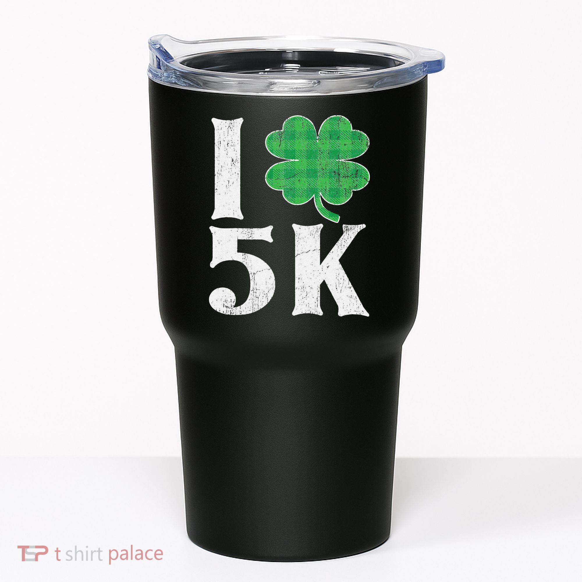 St Patricks Day Running Buffalo Plaid I Shamrock Love 5K Tumbler