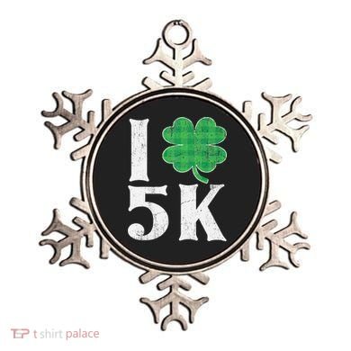 St Patricks Day Running Buffalo Plaid I Shamrock Love 5K Ornament