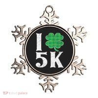 St Patricks Day Running Buffalo Plaid I Shamrock Love 5K Ornament thumb 0