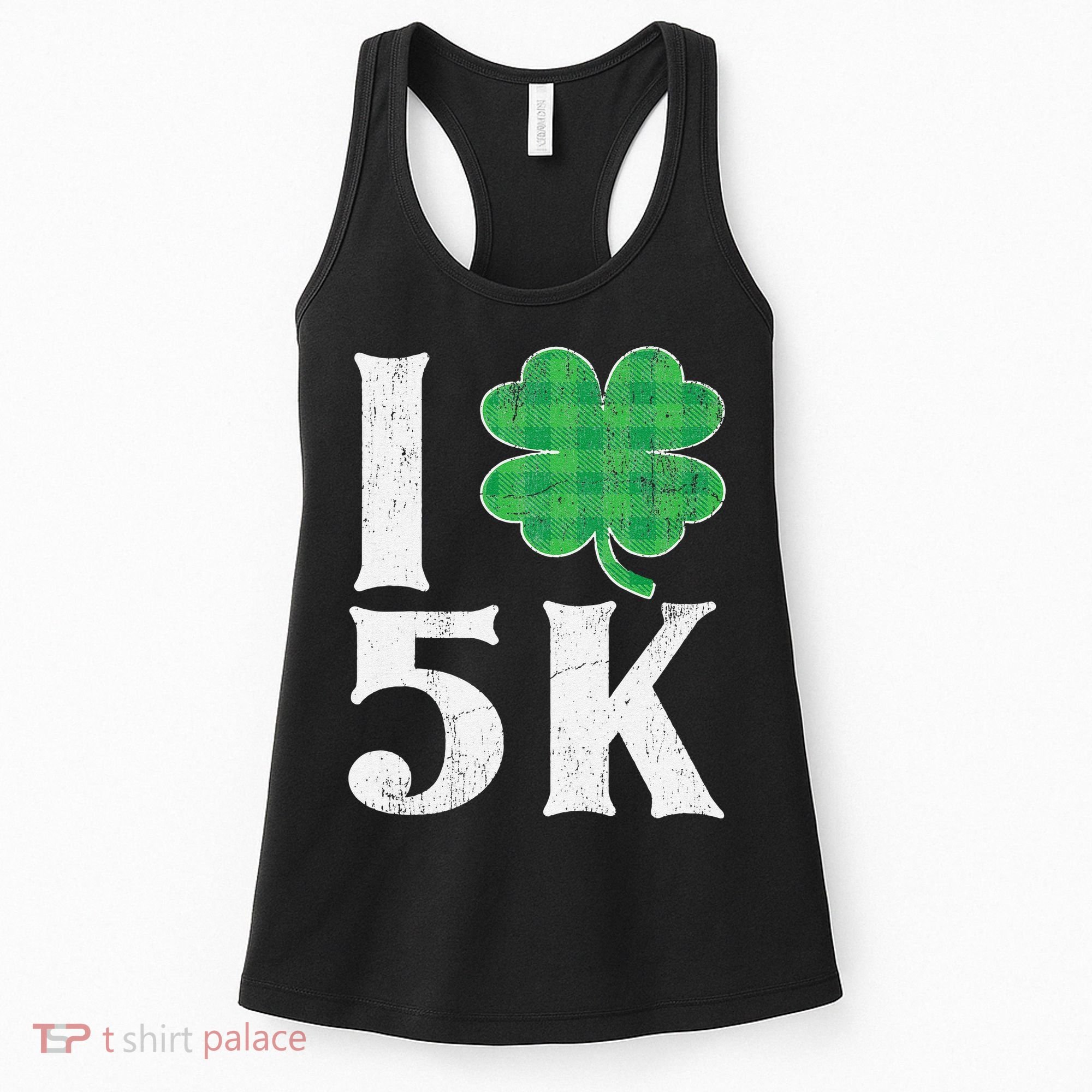 St Patricks Day Running Buffalo Plaid I Shamrock Love 5K Women's Tank Top