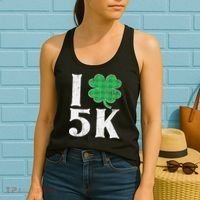 St Patricks Day Running Buffalo Plaid I Shamrock Love 5K Women's Tank Top thumb 2