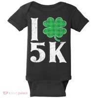 St Patricks Day Running Buffalo Plaid I Shamrock Love 5K Baby Bodysuit thumb 0