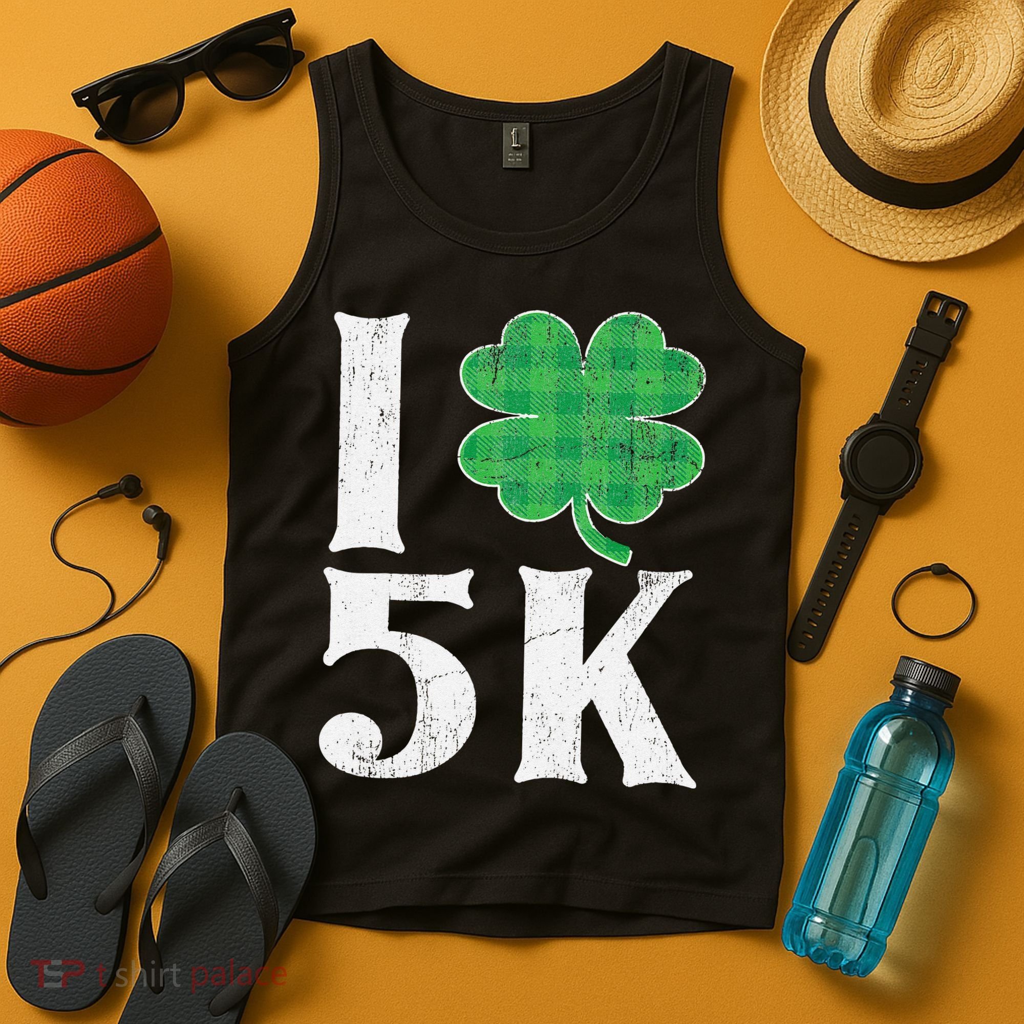 St Patricks Day Running Buffalo Plaid I Shamrock Love 5K Tank Top