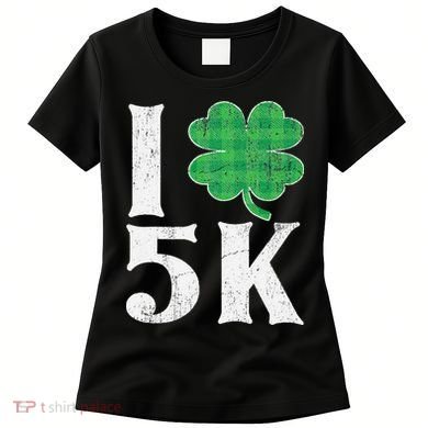 St Patricks Day Running Buffalo Plaid I Shamrock Love 5K Women's T-Shirt