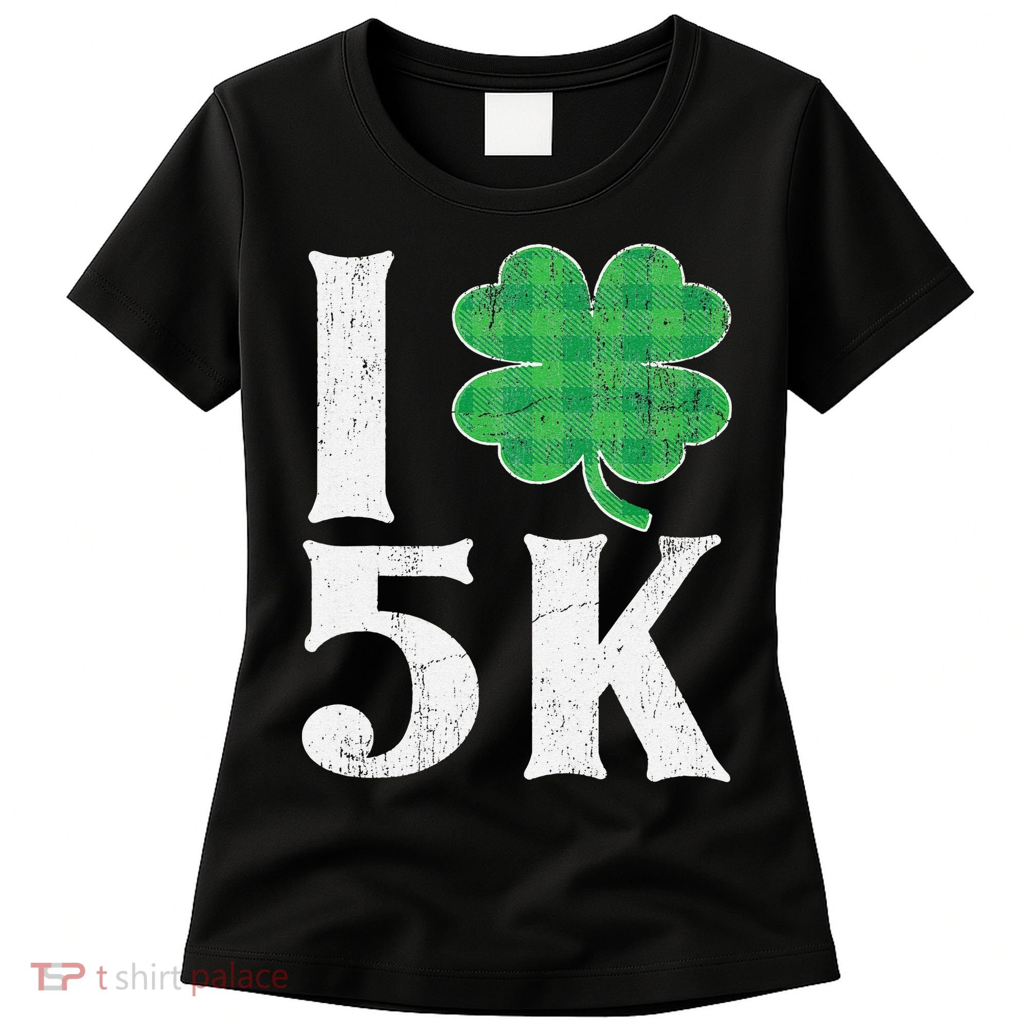 St Patricks Day Running Buffalo Plaid I Shamrock Love 5K Women's T-Shirt