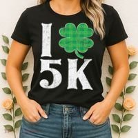 St Patricks Day Running Buffalo Plaid I Shamrock Love 5K Women's T-Shirt thumb 2