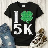 St Patricks Day Running Buffalo Plaid I Shamrock Love 5K Women's T-Shirt thumb 3
