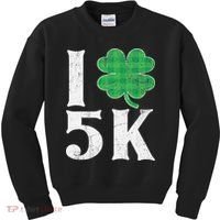 St Patricks Day Running Buffalo Plaid I Shamrock Love 5K Kids Sweatshirt thumb 0