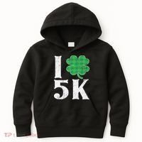 St Patricks Day Running Buffalo Plaid I Shamrock Love 5K Kids Hoodie thumb 0
