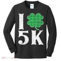 St Patricks Day Running Buffalo Plaid I Shamrock Love 5K Kids Long Sleeve Shirt thumb 0