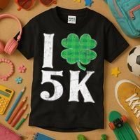 St Patricks Day Running Buffalo Plaid I Shamrock Love 5K Kids T-Shirt thumb 3