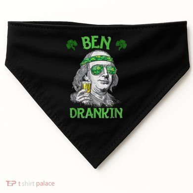 St Patricks Day, Ben Drankin, Funny St Patricks Day, St Patricks Day Drinking USA-Made Doggie Bandana
